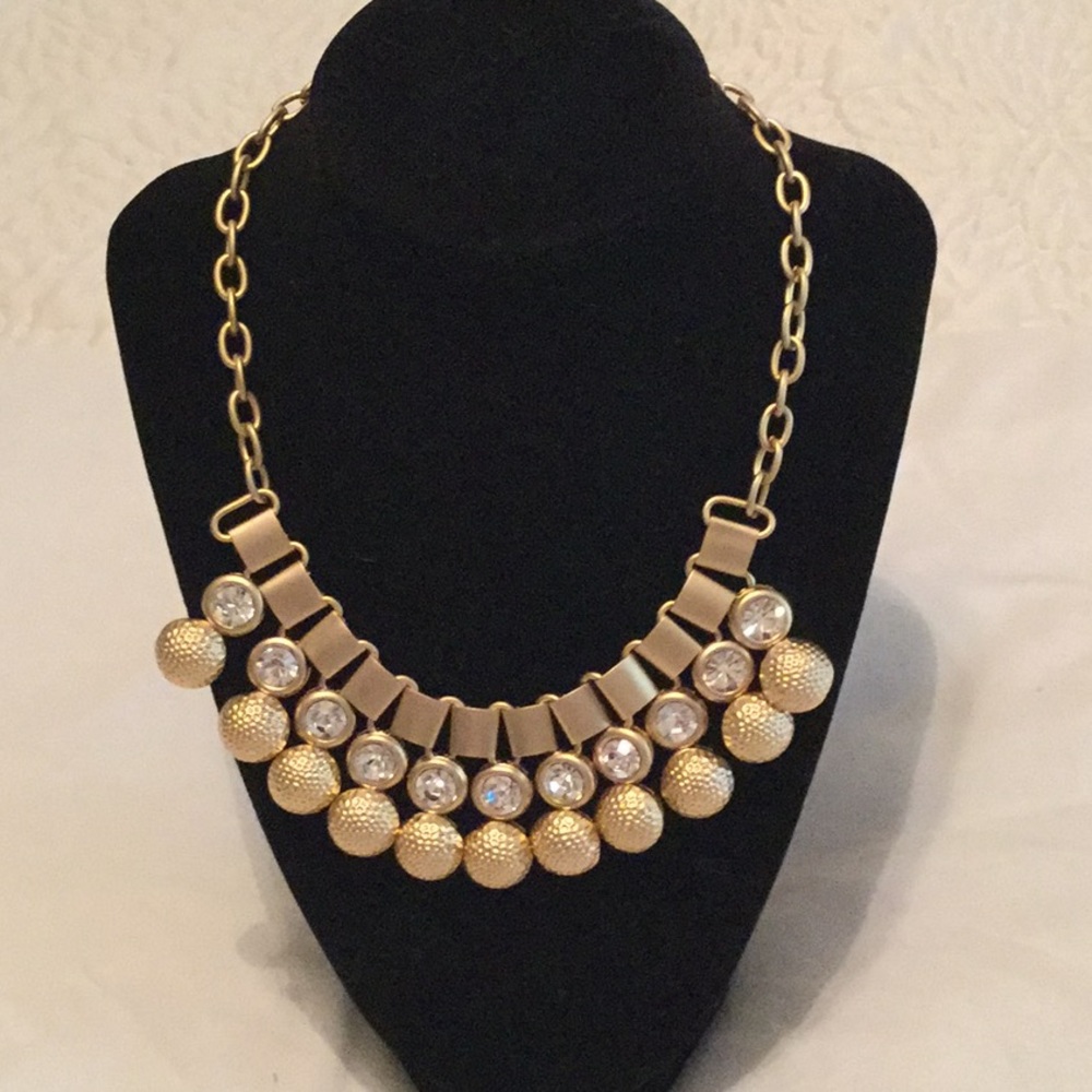 Statement Gold and Crystal Necklace